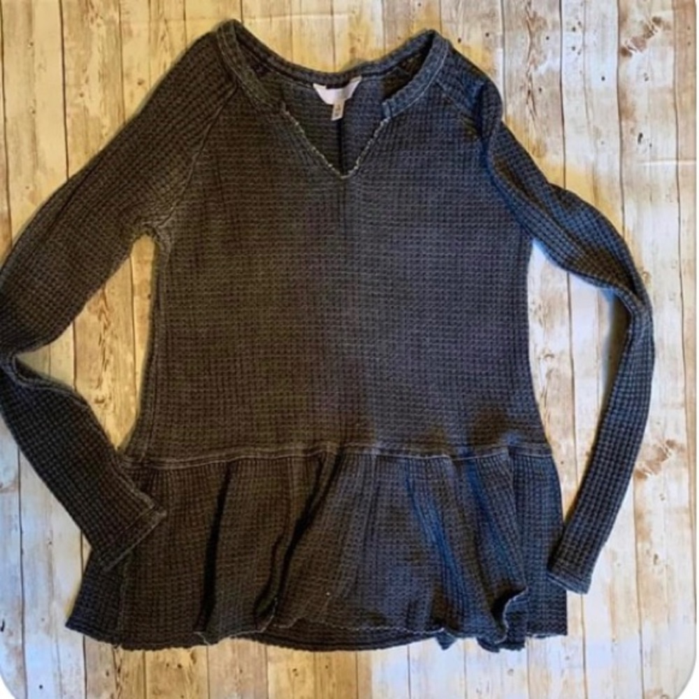 Dark gray Thermal baby doll top